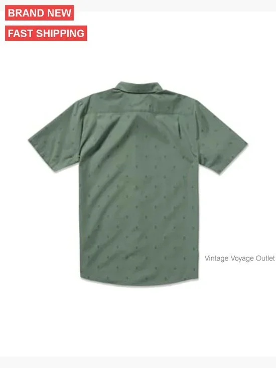 Men's Short Sleeve Button Down Shirt, Lightweight Cotton Blend, Casual Fit